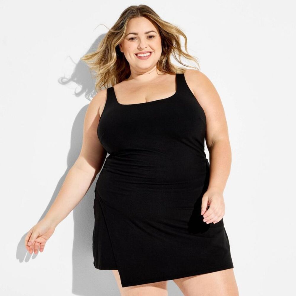 Women's Washed Jersey Dress - JoyLab Black 2X